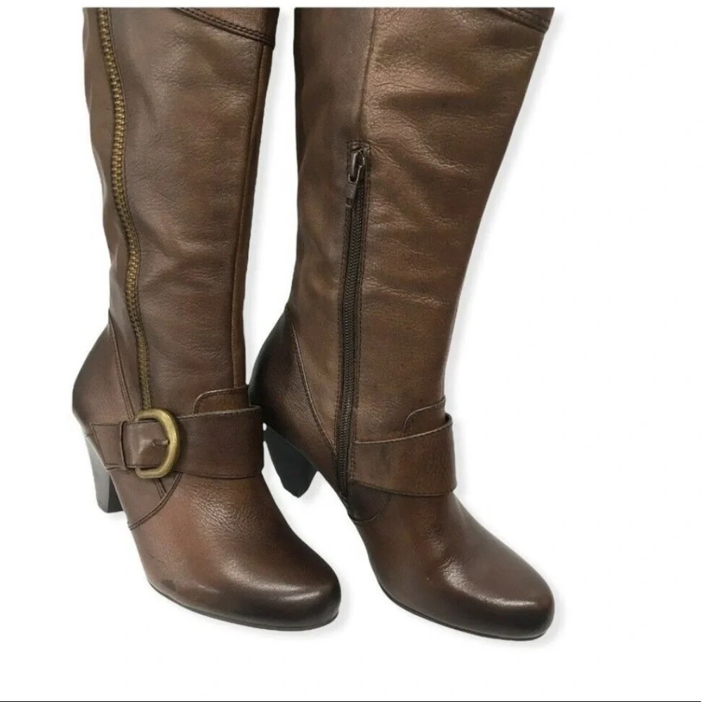 Arturo Chiang | size 7.5 | At-Vera heeled leather brown boots - Picture 1 of 13